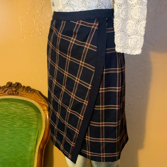 NWT 346 Brooks Brothers Wool Windowpane Plaid Pencil Skirt.  Sz 10p - Picture 2 of 6